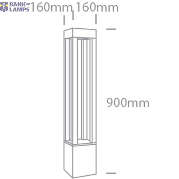 ANTHRACITE BOLLARD 90cm 22W WW IP65 230V image 2
