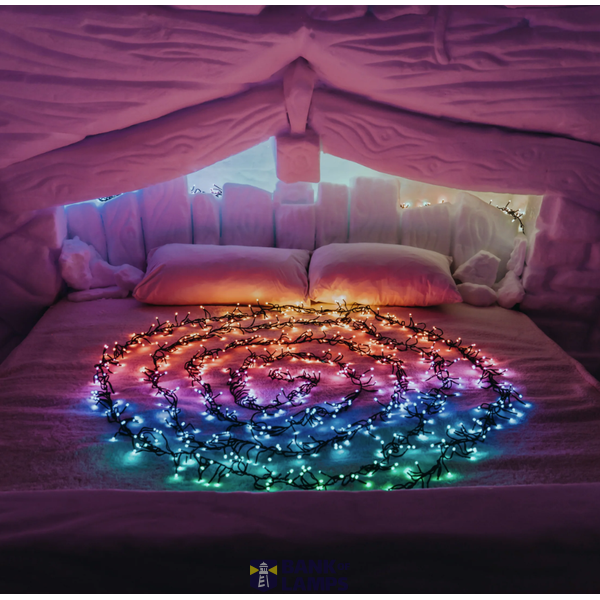 400L 4.3MM  diffuse flat RGB lens light cluster, 6 meter long, Black/Green wire, BT+WiFi, Gen II, IP44, Plug F image 2
