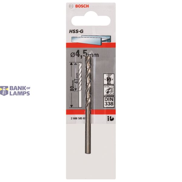 Metal drill bits HSS-G, DIN 338 4,5 x 47 x 80 mm 1 pcs. image 2