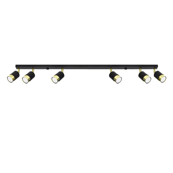 CEILING LAMP NERO 6 BLACK/GOLD GU10 6X40W IP20 image 1
