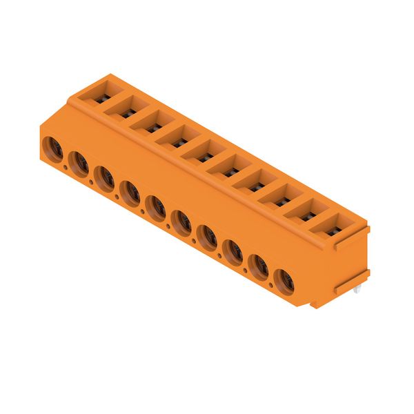 Printed circuit board terminals, 5.00 mm, Number of poles: 10, 180°, Solder pin length (l): 3.5 mm, tinned, orange, Clamping yoke connection, Clamping range, max. : 2.5 mm², Box image 2
