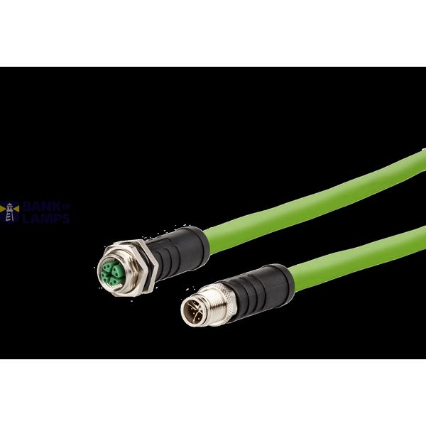 M12 Industrial Ethernet cable, X-coded, 10.0 m, M12 jack straight - M1 image 2