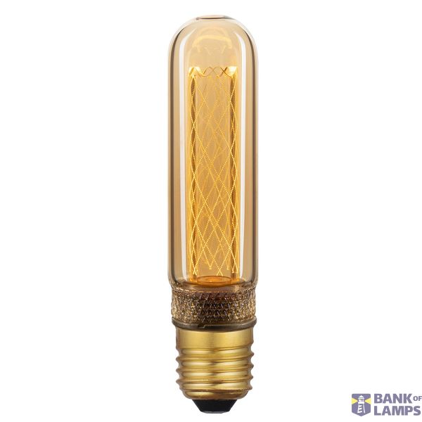 Deco E27 | T30 Tiny Net | Dim | 1800 Kelvin | 65 Lumen | Light Bulb | Gold colour image 1