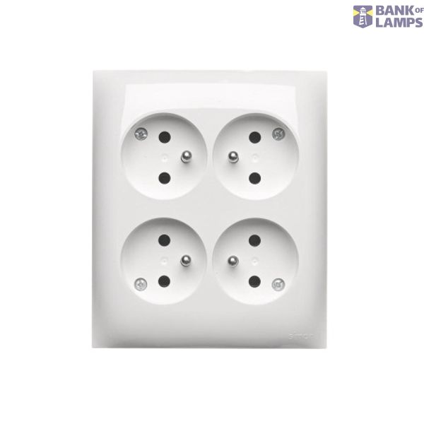 Quadruple socket outlet with earthing - IP20 version, 16A, quick connection, white image 1