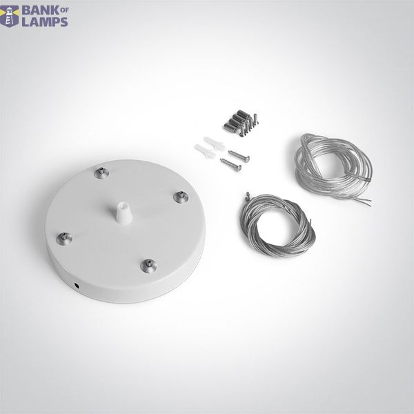 050138B/W WHITE SUSPENSION BASE FOR 62020 SQUARE PLAFO image 1