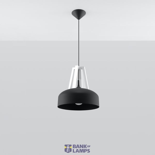HANGING LAMP CASCO BLACK/WHITE E27 1X60W IP20 image 2