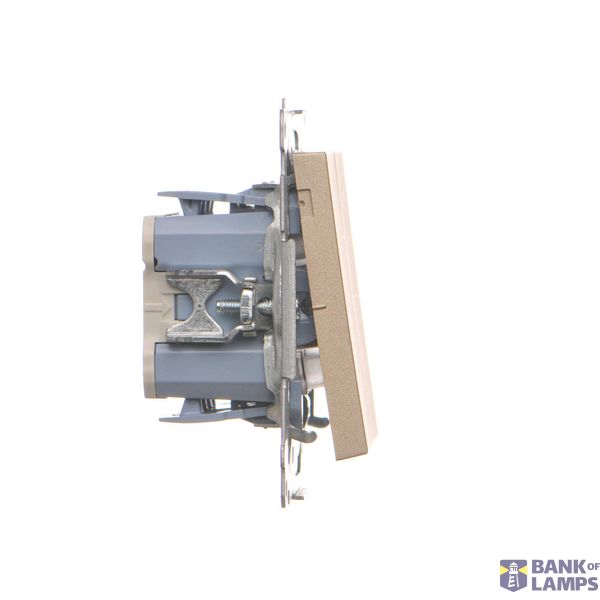 Double socket outlet without earthing, without shutters, (module), Simon 24, IP20, 16A, white image 1