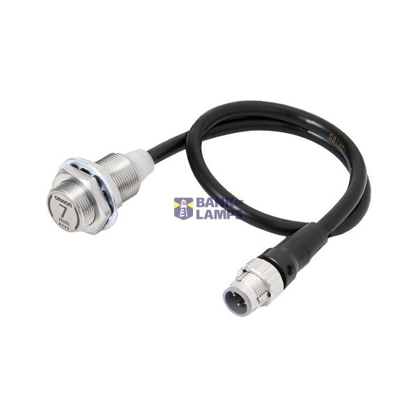 Proximity sensor, inductive, full metal stainless steel 303, M18 shielded, 7 mm, DC, 2-wire, NO, with polarity, M12 pigtail Smartclick connector, 0.3 m E2EW0829H image 1