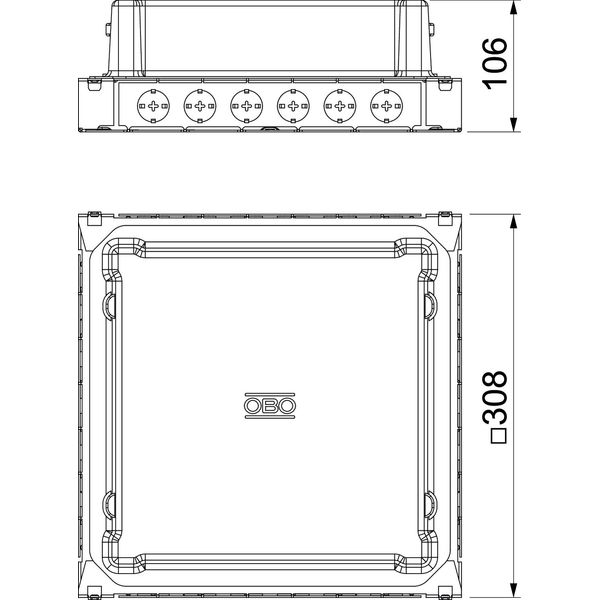 UDSSD 25038 9 Underfloor box for GES9 308x308x92 image 2
