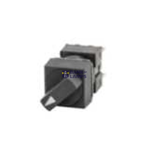 Selector switch complete, dia. 16 mm, non-illuminated, lever type, square, 2 notches, manual reset, IP65, DPDT contact block, solder terminal A16S7007B image 1
