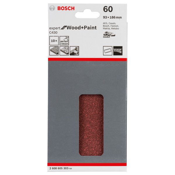 C430 sanding sheet, pack of 10 93 x 186 mm, 60 image 3