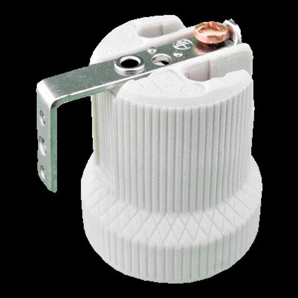 Lampholder E27 4A 500V Angle bracket + Earth image 2