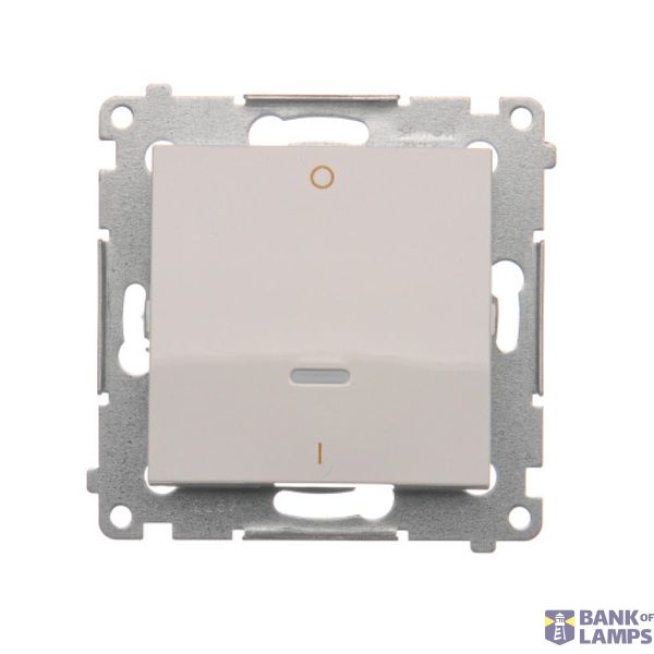 Double switch with LED indicator light, (module), 10AX, quick connection, white image 1