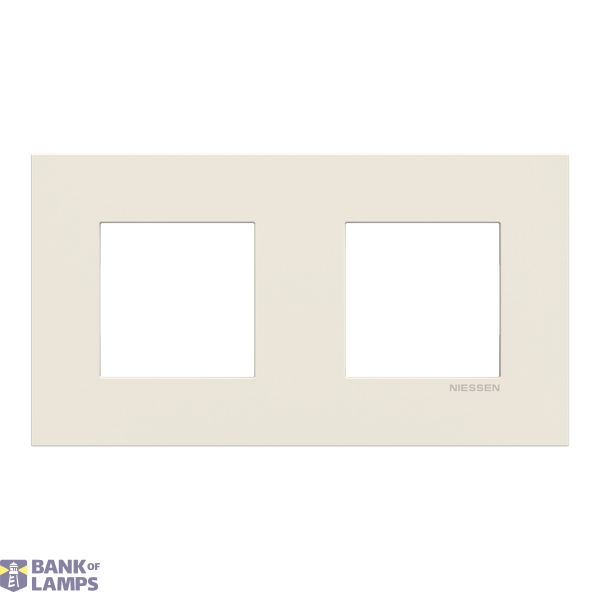 Frame 2-gang - Niessen logo - White image 1