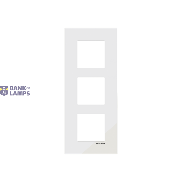 Frame 3-gang / 2+2+2-modules - Niessen logo - S - Tacteo White image 1