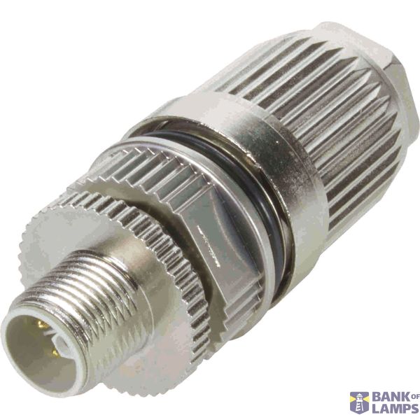 Fitted pluggable connector 5-pole, shielded M12 plug, straight image 1