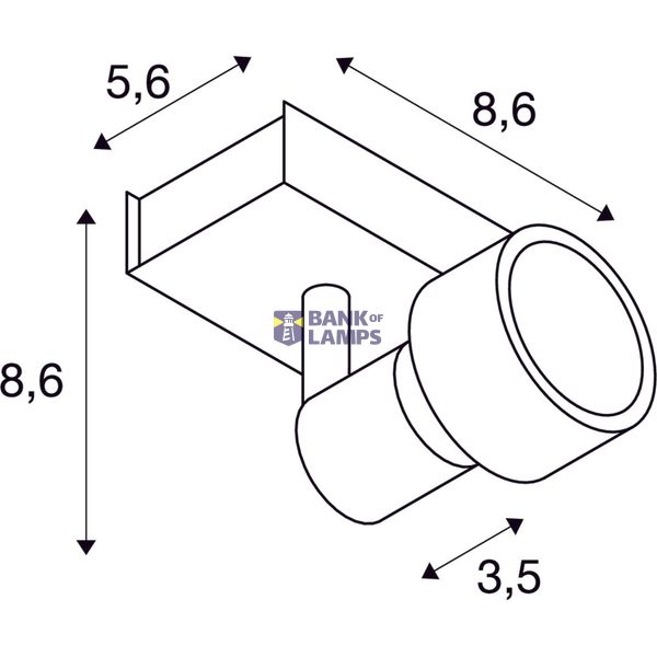 PURI 1 ceiling luminaire, 1xGU10 max.50W with Decoring, ruby image 2