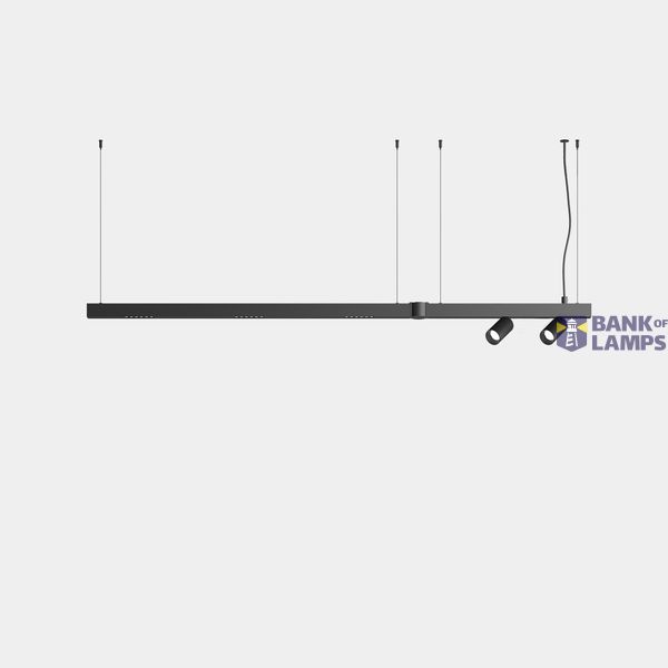 Lineal lighting system Apex Lineal Pendant 1595mm 2 Spots 52mm 46.1W LED neutral-white 4000K CRI 90 ON-OFF Black IP20 3419lm image 1