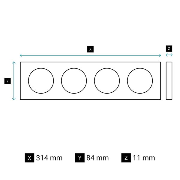 PLATE 4 GANG ONYX BLACK GLASS image 4