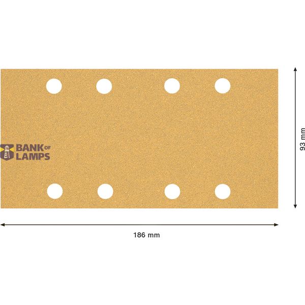 EXPERT C47 Sandpaper with 8 holes for Orbital Sanders 93 x 186 mm, G 6 5-pc image 3