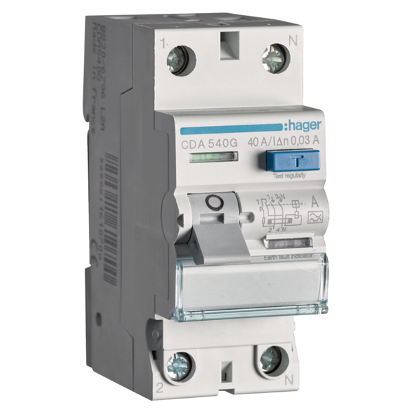 RCCB CDA540G 2P 40A 30mA type A image 1