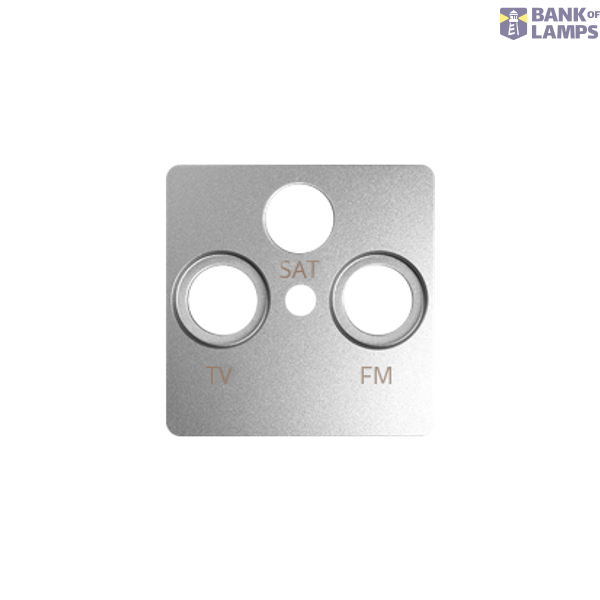 Cover for R-TV-SAT aerial socket, cold aluminum image 1