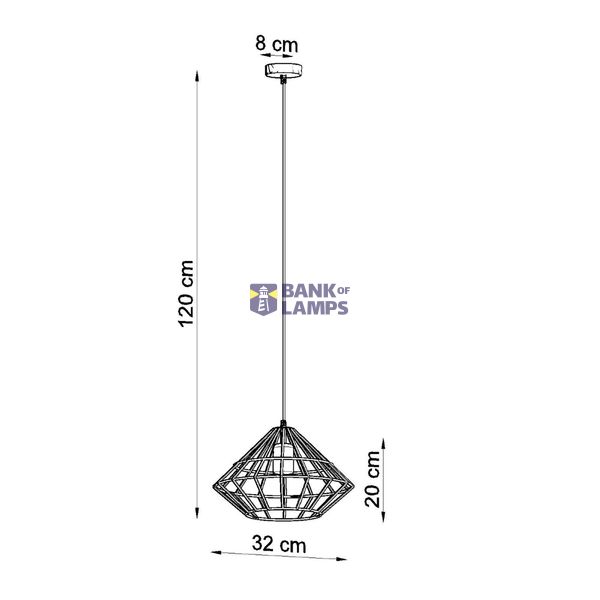 HANGING LAMP UMBERTO BLACK E27 1X60W IP20 image 5