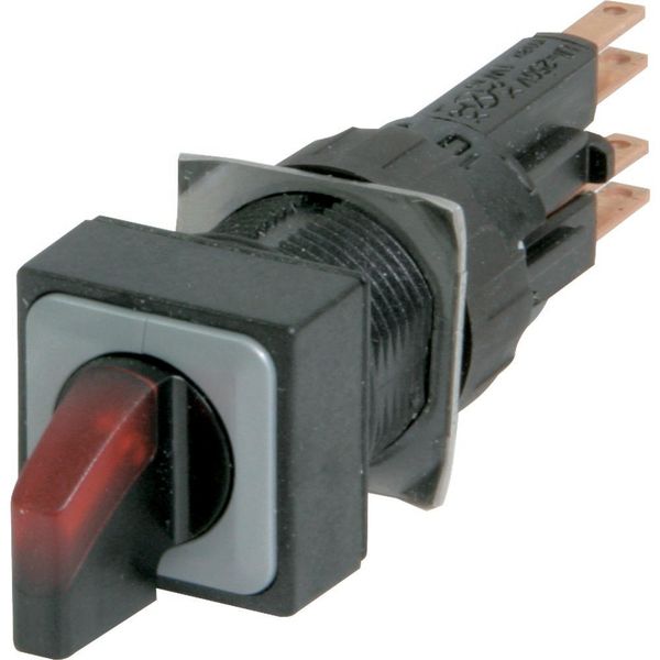 Q18LWK3-RT/WB Illuminated selector switch actuator, momentary, 45° 45°, 18 — 18 mm, 3 positions, With thumb-grip, red, with VS anti-rotation tab, with filament bulb image 3
