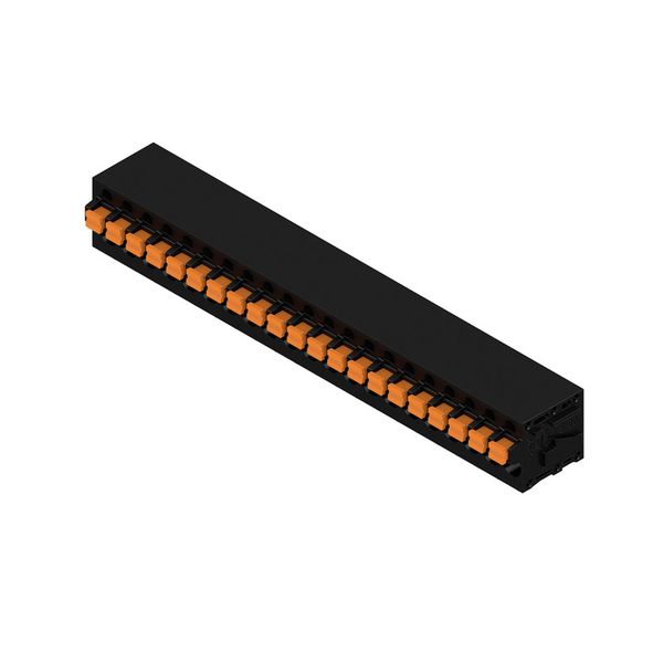 Printed circuit board terminals, 5.00 mm, Number of poles: 21, 90°, Solder pin length (l): 3.5 mm, tinned, black, PUSH IN with actuator, Clamping range, max. : 2.5 mm², Box image 4