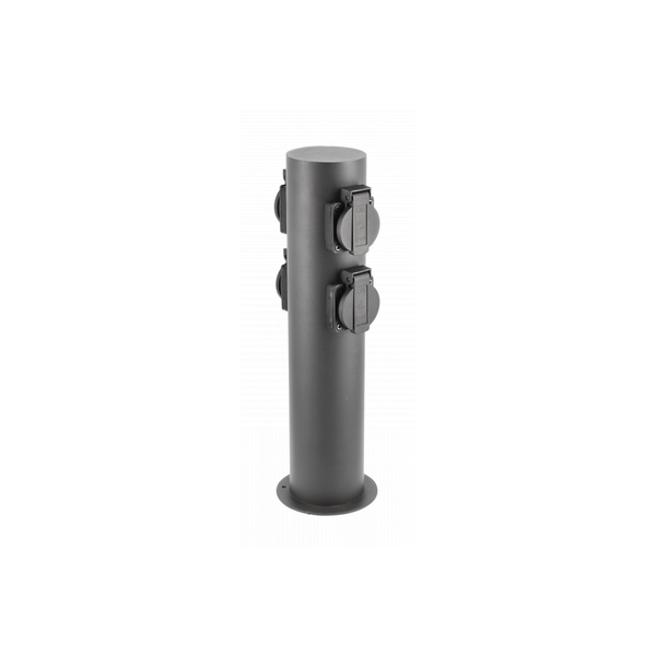 Garden post CORTA, IP54, 4*Schucko sockets, max. 3500W, post 360 mm, graphite image 1
