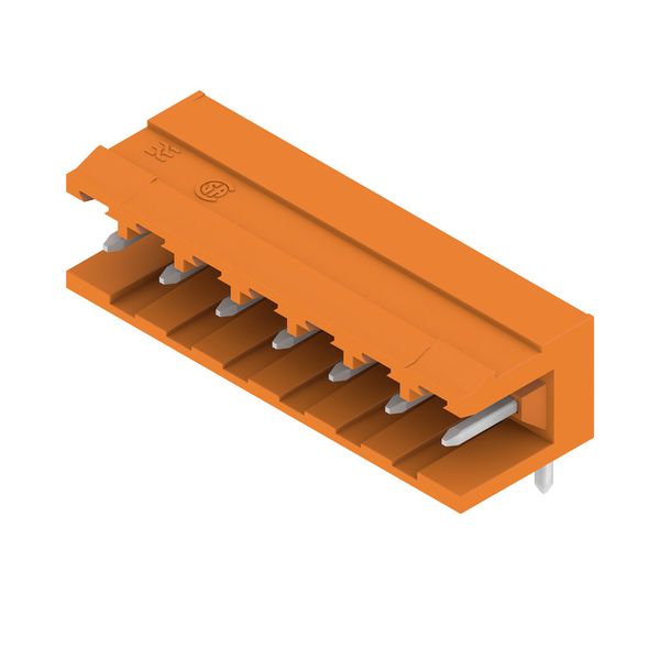 PCB plug-in connector, male header, open side, THT solder connection, 5.08 mm, Number of poles: 7, 90°, Solder pin length (l): 4.5 mm, tinned, orange, Box image 8