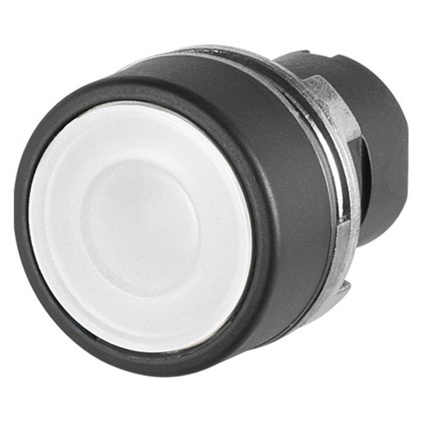 Guarded push-button, illuminated, white image 1