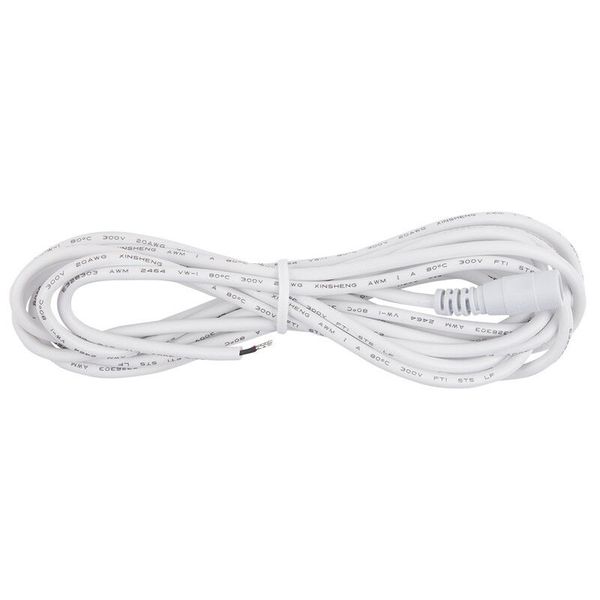Power connector socket, free end (AWG 20/0.42 mm2), white, max. 5 A, length 3 m image 1