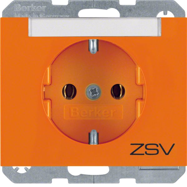 SCHUKO soc. out. "ZSV" imprint, K.1, orange glossy image 1