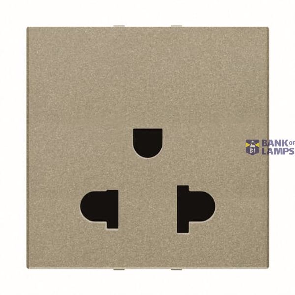N2238 CV - Euro-American earthed socket outlet - 2M - Champagne image 1