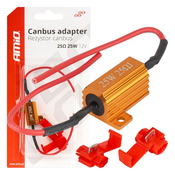 LED Canbus relay resistor 25Ω 25W AMIO-04093 image 1