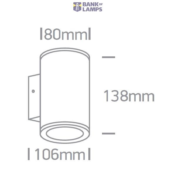 BLACK COB LED 2x6W WW IP54 230V image 2
