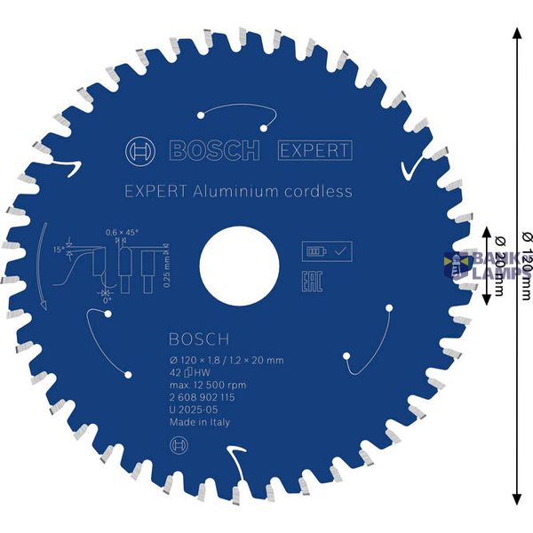 Expert for Aluminium Circular Saw Blade for Cordless Saws 120x1.8/1.2x20 T42 image 3