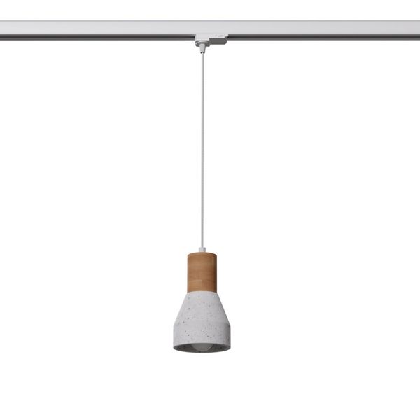 HANGING LAMP 3 PHASE QUBIC GRAY E27 WHITE image 1