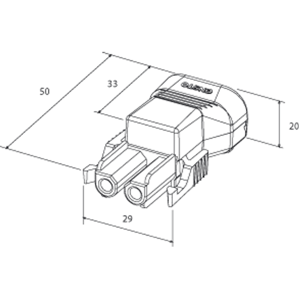 Coupler 2p socket str-rel, narrow, wht image 2