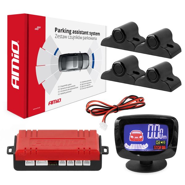 Parking assistant system LED-GRAF 4 sensor black TRUCK 19mm image 1