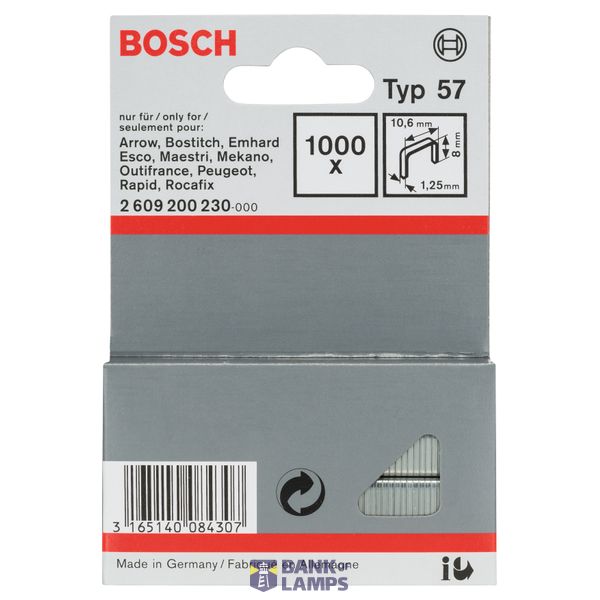 Fine wire staple, type 57 10.6 x 1.25 x 8 mm image 2