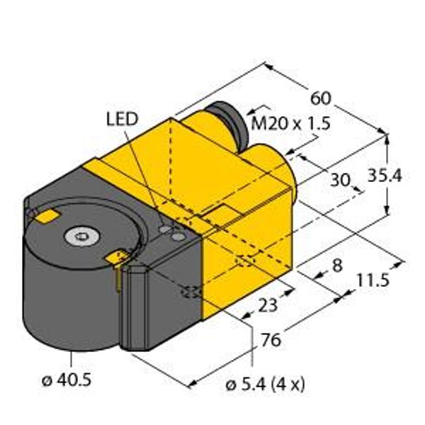 Inductive Angle Sensor With Analog Output   RI360P1-DSU35TC-ELI-EXI image 1
