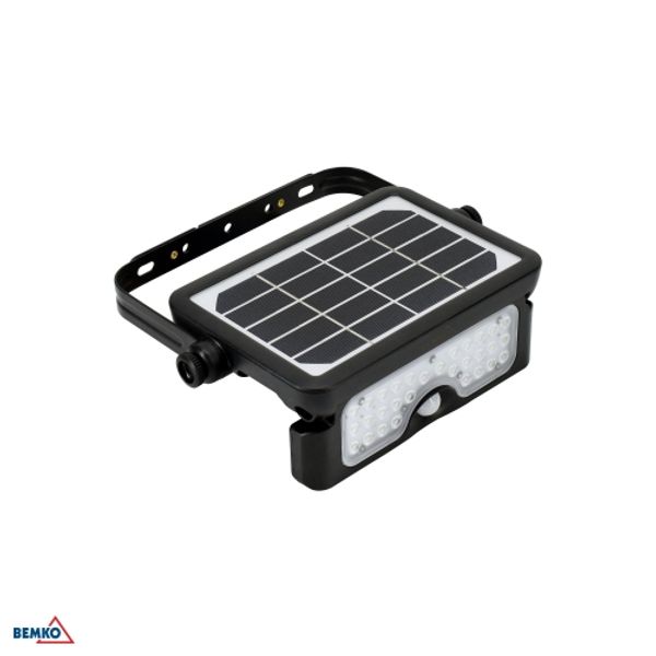 SOLAR LED FLOODLIGHT SOLEN 5W 500LM 4000K IP65 BLACK PIR image 1