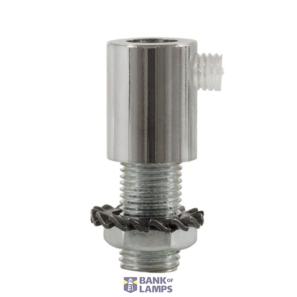 Cylindrical metal cable clamp complete with rod, nut and washer - 2 pieces image 1