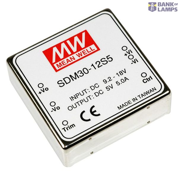 SDM30-48S12 DC/DC converter 36-72V:+12V, 2.5A 30W, MEAN WELL image 1