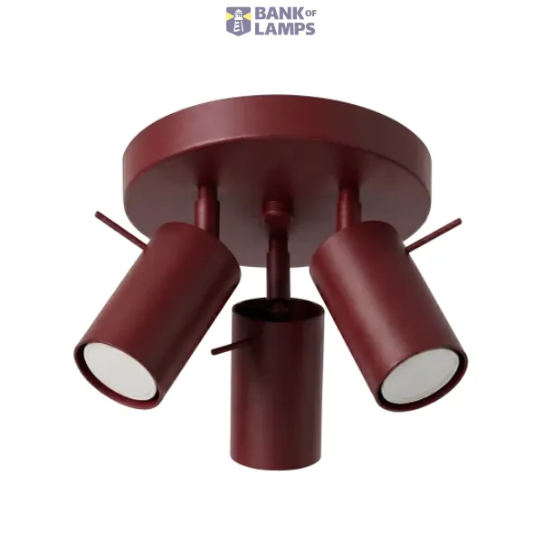 Ceiling lamp RING 3P burgundy image 1