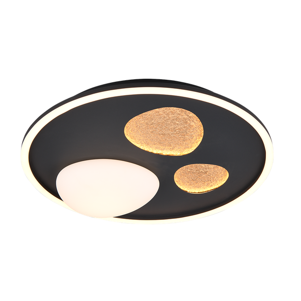 Pebble LED ceiling lamp matt black/gold image 1