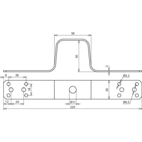 Bridging bracket L 220mm, Al image 2
