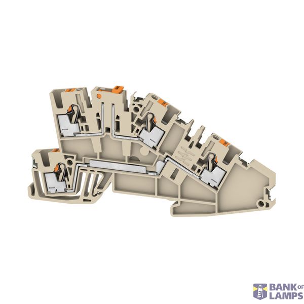 Multi level installation terminal block, PUSH IN, dark beige, 2.5 mm², image 1